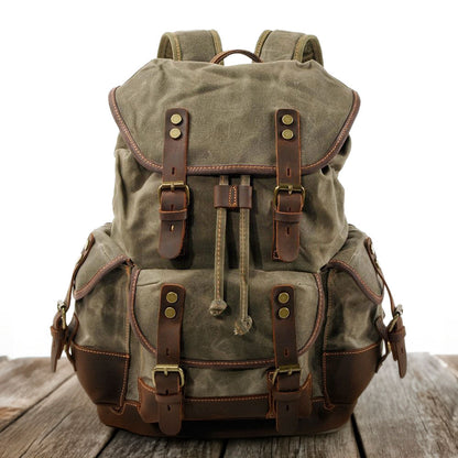 John | Robust canvas backpack made of Vegan Leather