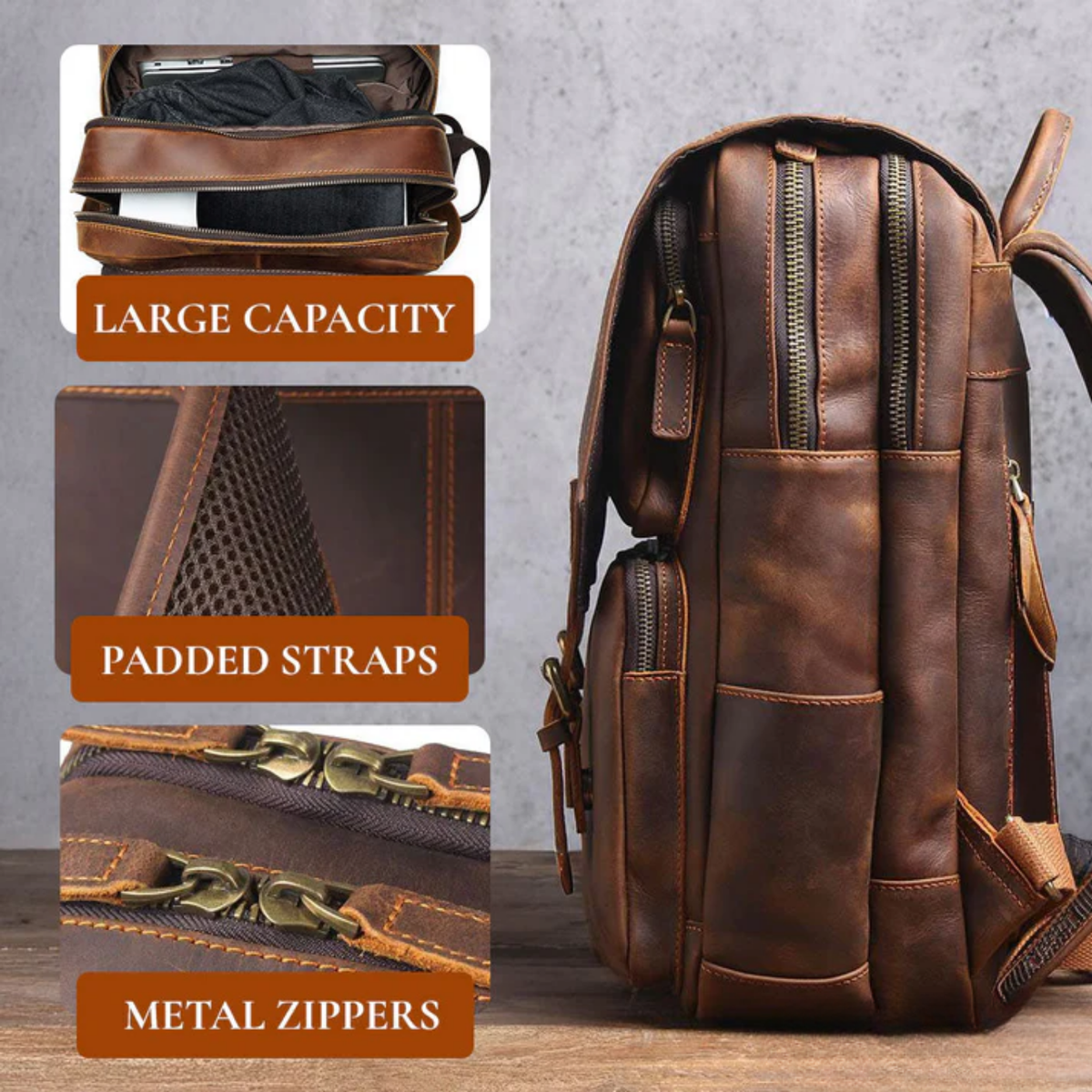 Robert | Sturdy travel backpack made of Vegan Leather