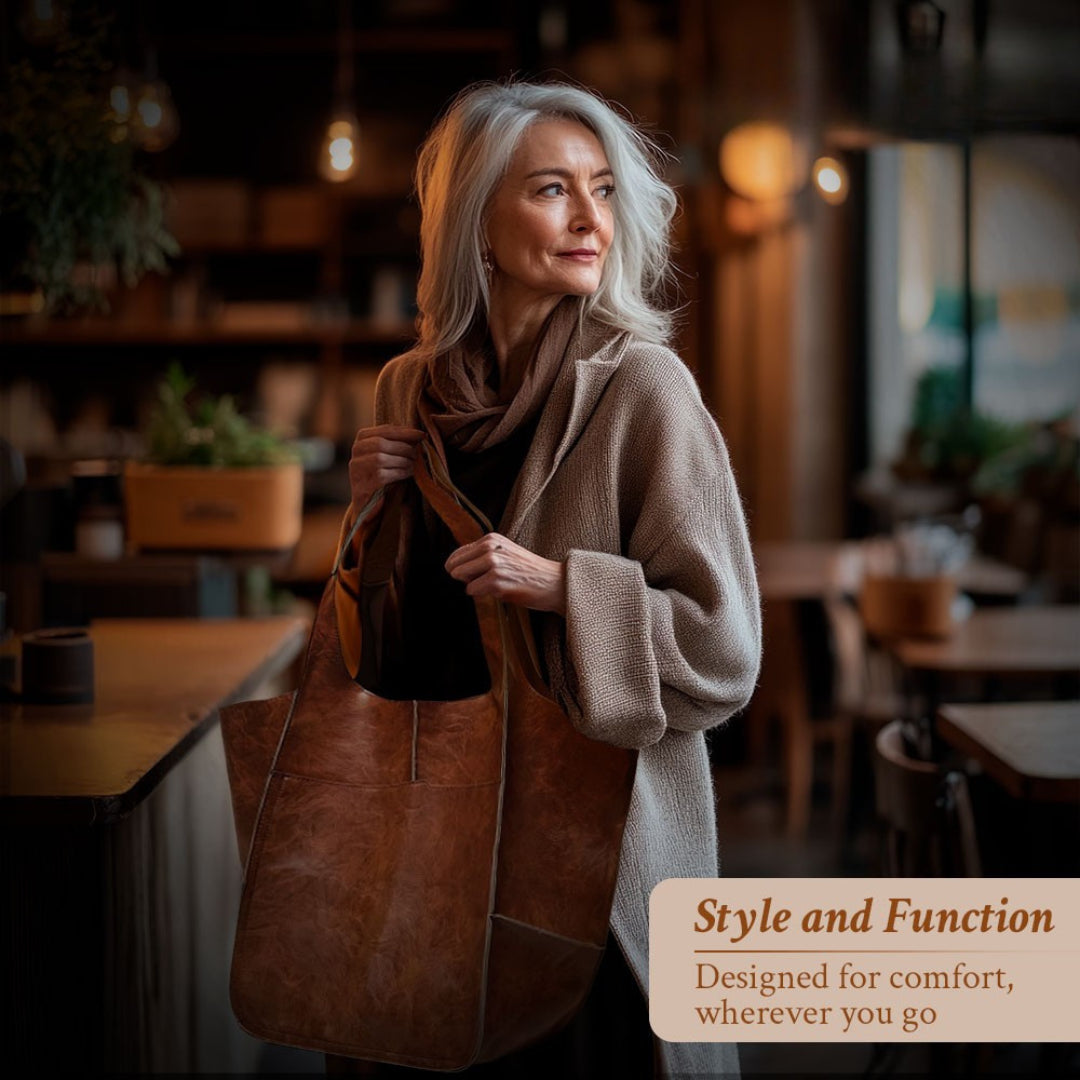 Laura | Lightweight & Spacious — Leather Bag