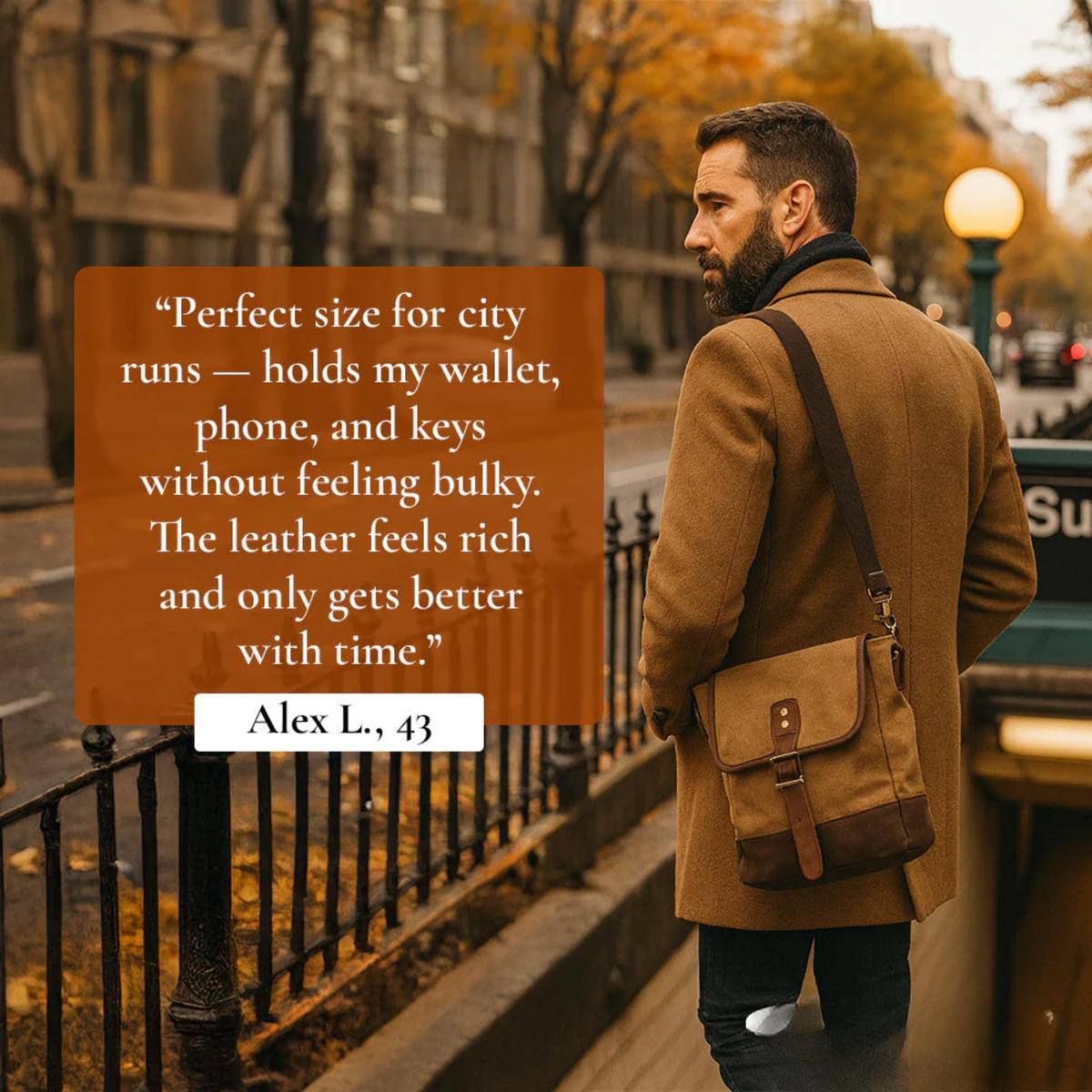 William | Compact bag made of Vegan Leather for everyday use