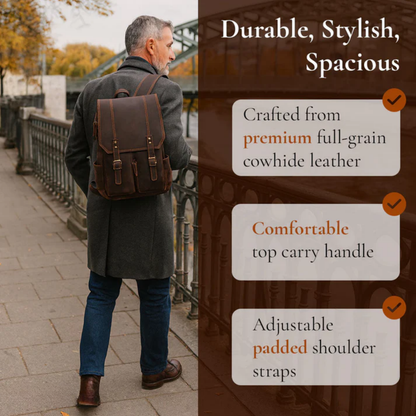 Robert | Sturdy travel backpack made of Vegan Leather