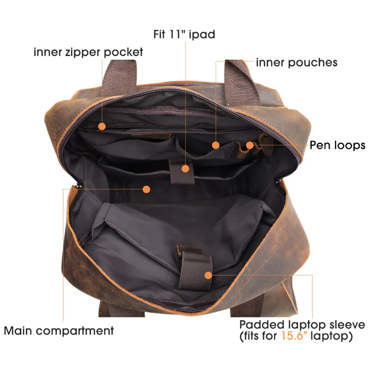 Kevin | Vegan Leather Laptop Backpack