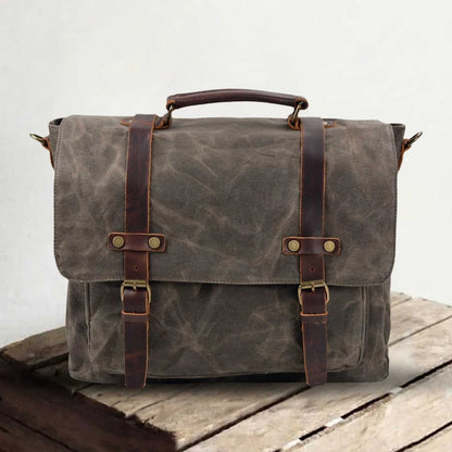Ryan | Canvas shoulder bag made of Vegan Leather