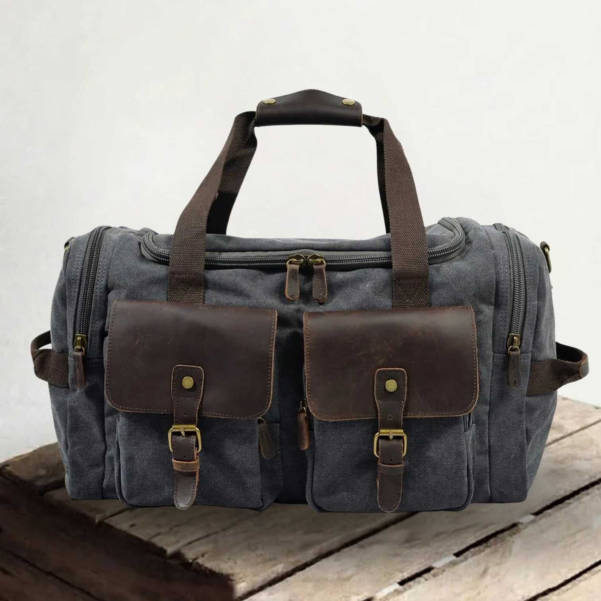David | Canvas duffle bag for travel made of Vegan Leather