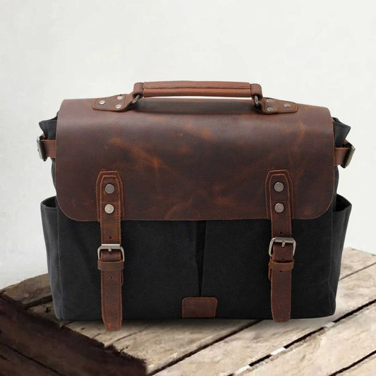 Alexander | Canvas shoulder bag made of Vegan Leather