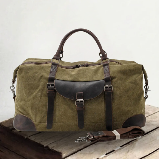 Thomas | Large canvas travel bag made of Vegan Leather