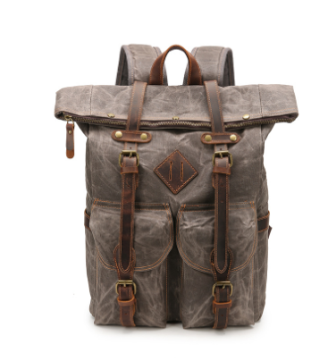 Mitchell | Canvas travel backpack made of Vegan Leather