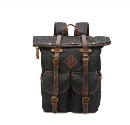 Mitchell | Canvas travel backpack made of Vegan Leather