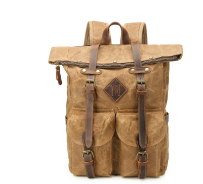 Mitchell | Canvas travel backpack made of Vegan Leather