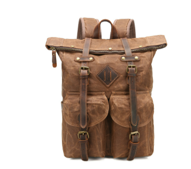 Mitchell | Canvas travel backpack made of Vegan Leather