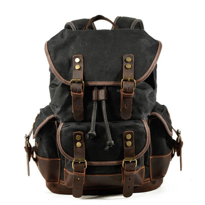 John | Robust canvas backpack made of Vegan Leather