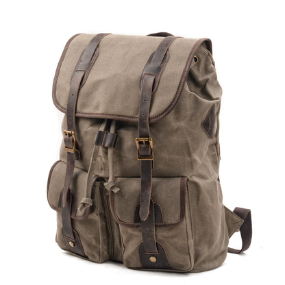 Marcus | Canvas travel backpack made of Vegan Leather
