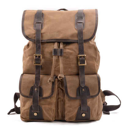Marcus | Canvas travel backpack made of Vegan Leather