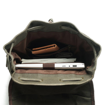 John | Robust canvas backpack made of Vegan Leather