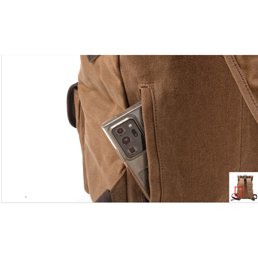 Marcus | Canvas travel backpack made of Vegan Leather