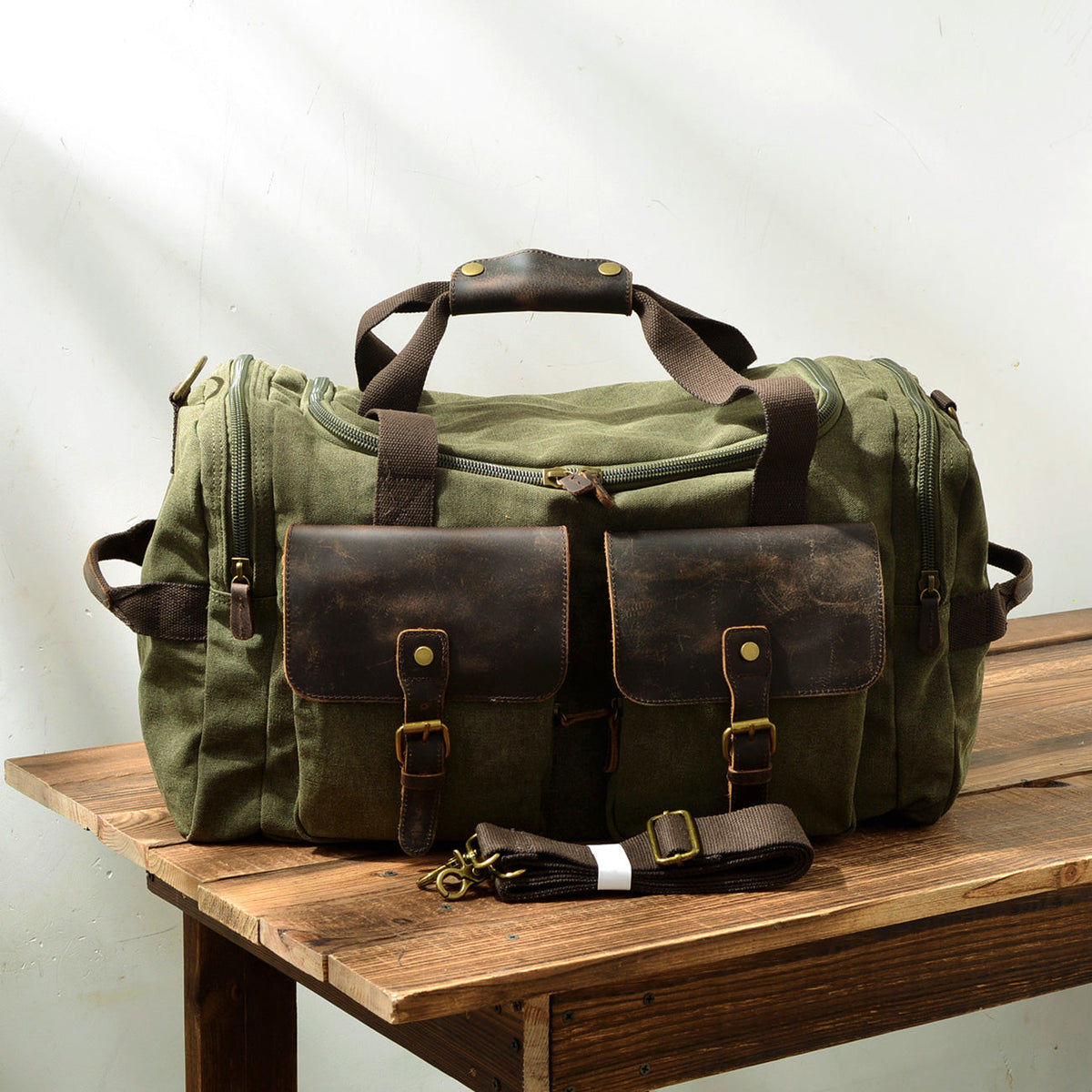 David | Canvas duffle bag for travel made of Vegan Leather