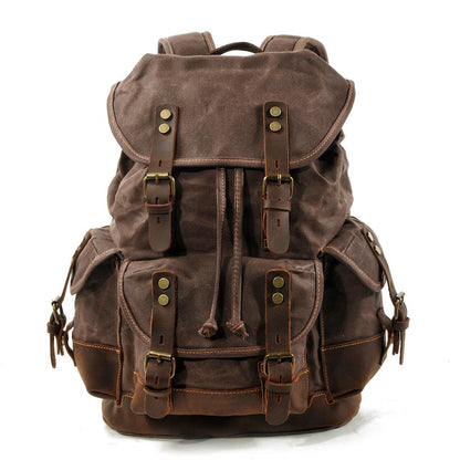 John | Robust canvas backpack made of Vegan Leather