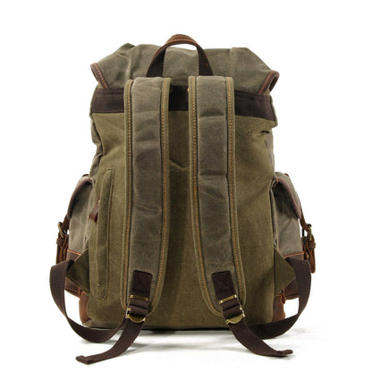John | Robust canvas backpack made of Vegan Leather