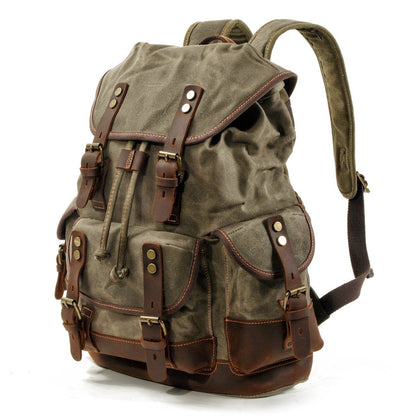 John | Robust canvas backpack made of Vegan Leather