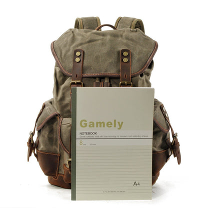 John | Robust canvas backpack made of Vegan Leather
