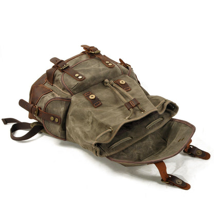 John | Robust canvas backpack made of Vegan Leather