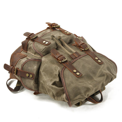 John | Robust canvas backpack made of Vegan Leather