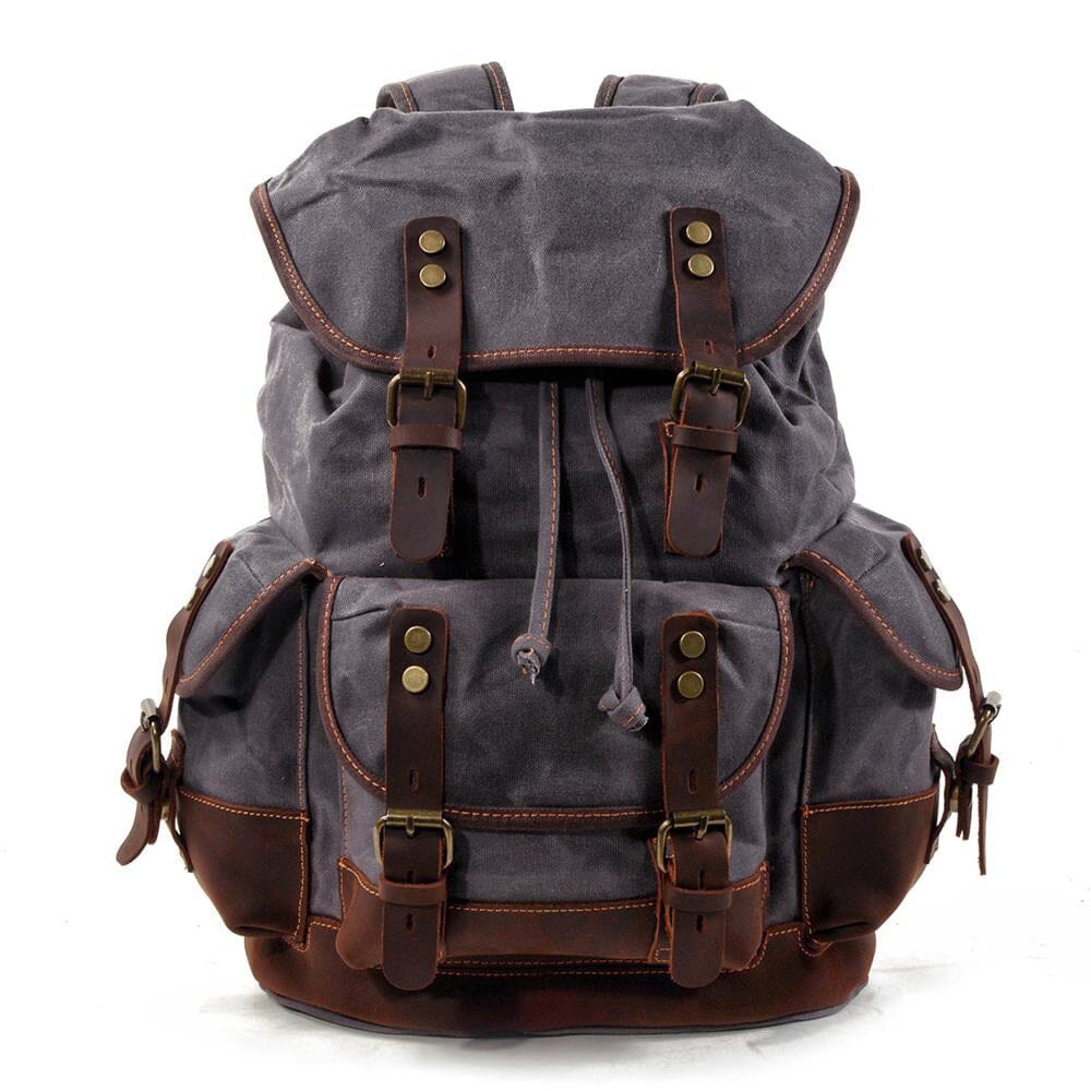 John | Robust canvas backpack made of Vegan Leather