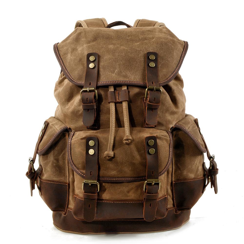 John | Robust canvas backpack made of Vegan Leather