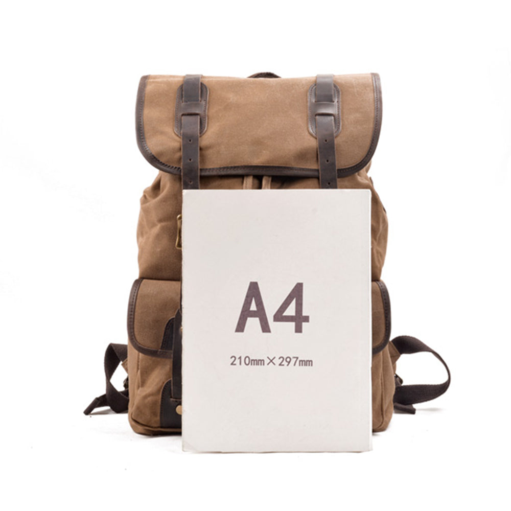 Marcus | Canvas travel backpack made of Vegan Leather
