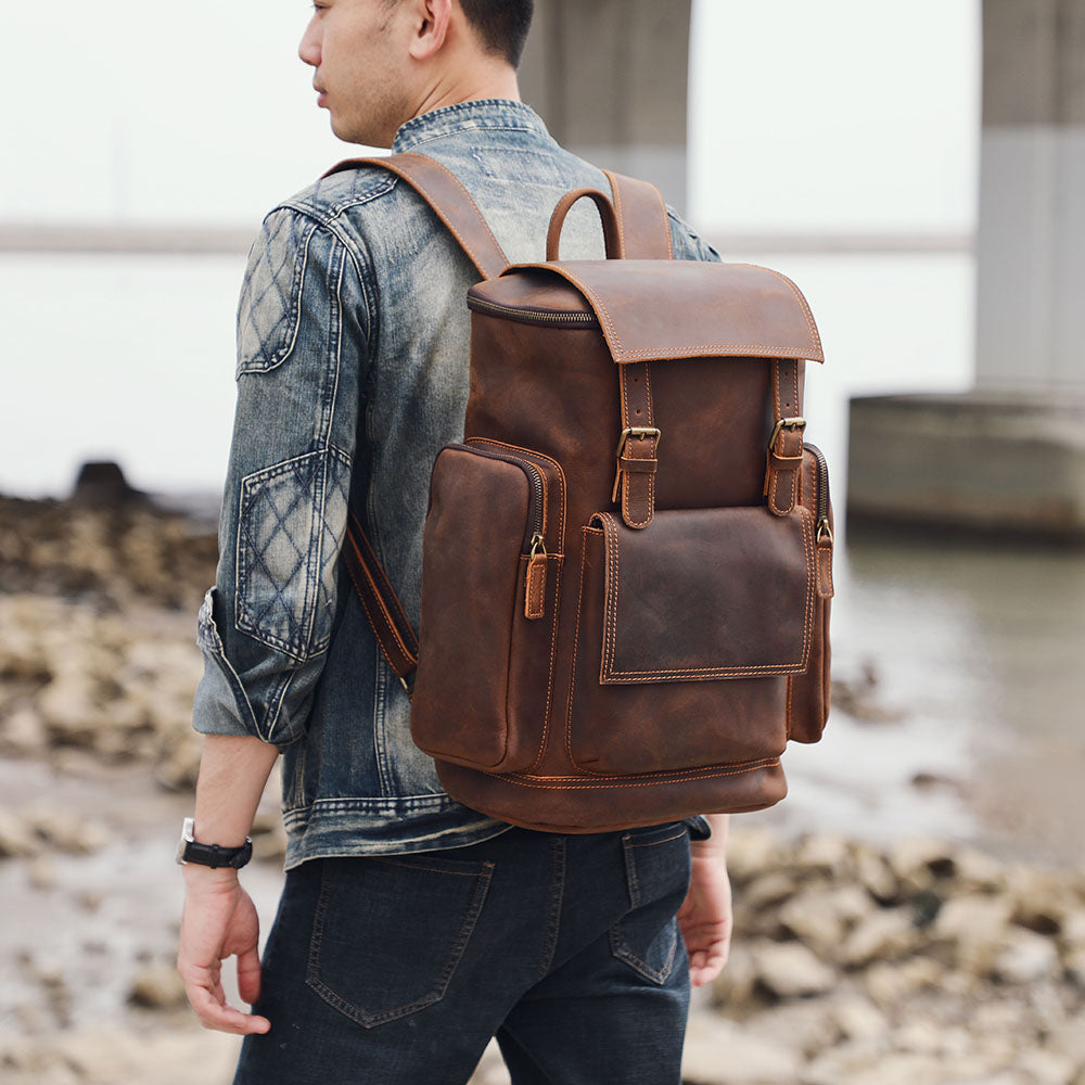 Charles | Laptop backpack made of Vegan Leather