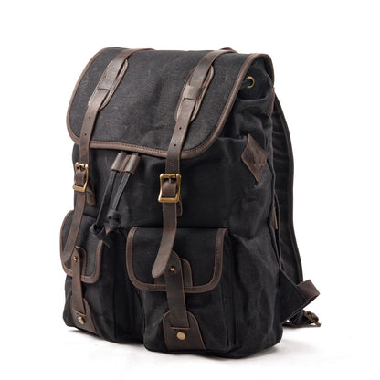 Marcus | Canvas travel backpack made of Vegan Leather