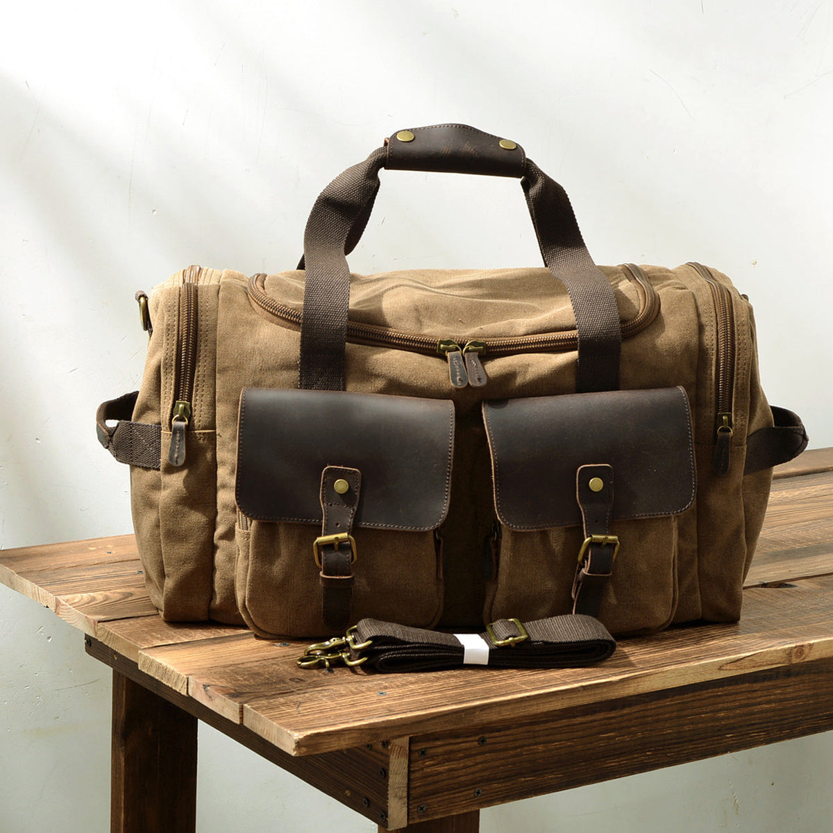 David | Canvas duffle bag for travel made of Vegan Leather