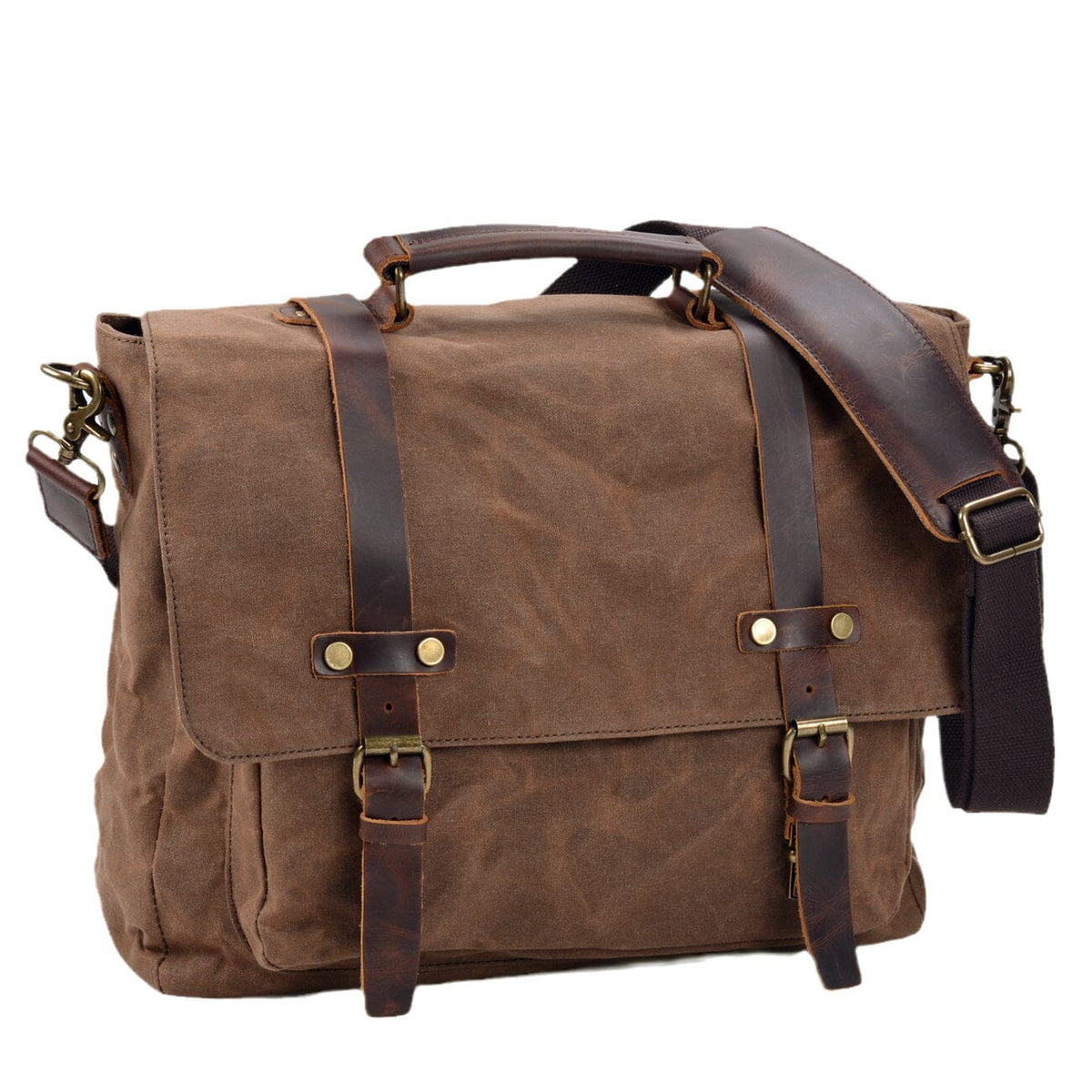 Ryan | Canvas shoulder bag made of Vegan Leather