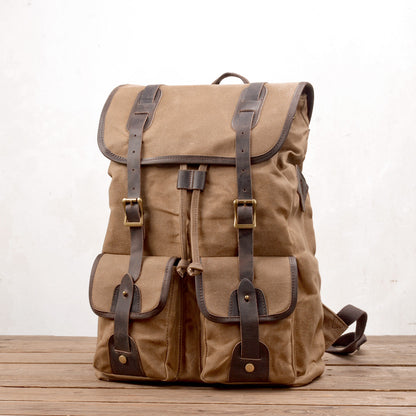 Marcus | Canvas travel backpack made of Vegan Leather