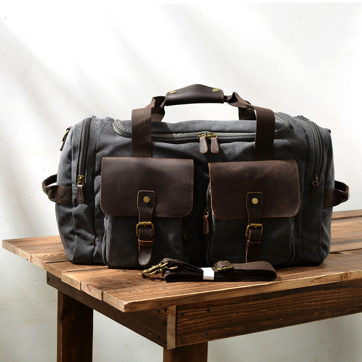 David | Canvas duffle bag for travel made of Vegan Leather